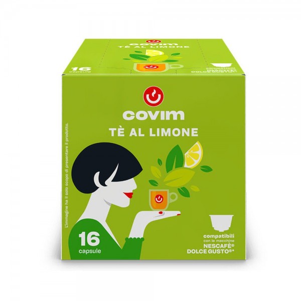 Covim Тe Al Limone 16 бр Чай с лимон на капсули съвместими с Dolce Gusto