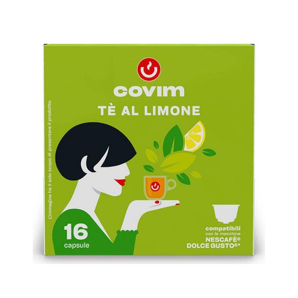 Covim Тe Al Limone 16 бр Чай с лимон на капсули съвместими с Dolce Gusto