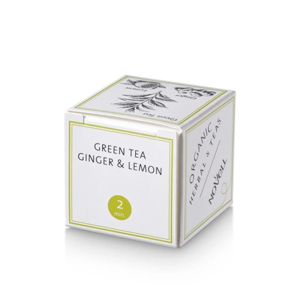 NOVELL GREEN TEA джинджифил и лимон 30 бр. пирамидки зелен био чай