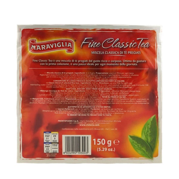 Ristora Maraviglia Fine Classic Tea черен чай 100 броя пакетчета