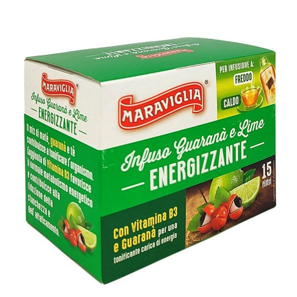 Maraviglia Energizzante чай от гуарана, лайм и B3 витамин - енерджи кутия 15 пакетчета