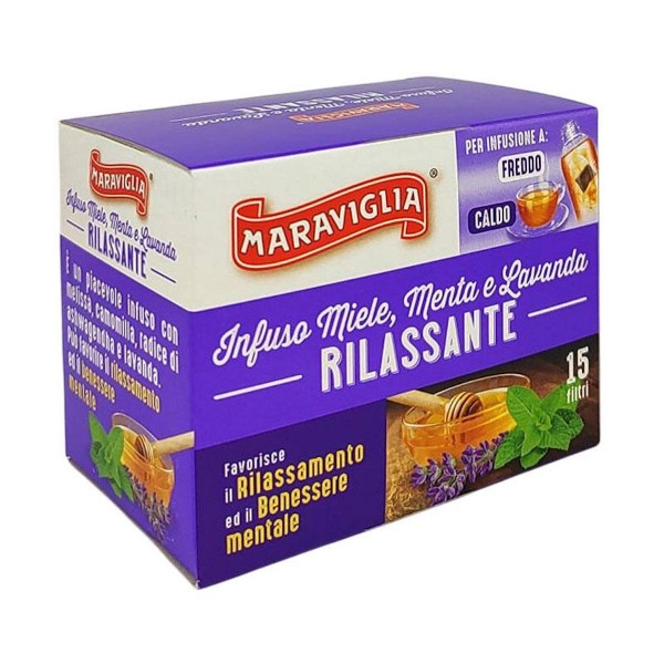 Maraviglia Rilassante чай от мед, мента и лавандула релакс кутия 15 пакетчета