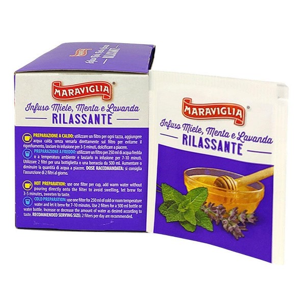 Maraviglia Rilassante чай от мед, мента и лавандула релакс кутия 15 пакетчета