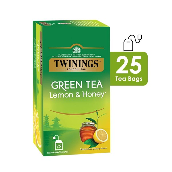 Twinings Green Tea Lemon & Honey 25 пакетчета зелен чай