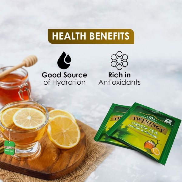 Twinings Green Tea Lemon & Honey 25 пакетчета зелен чай