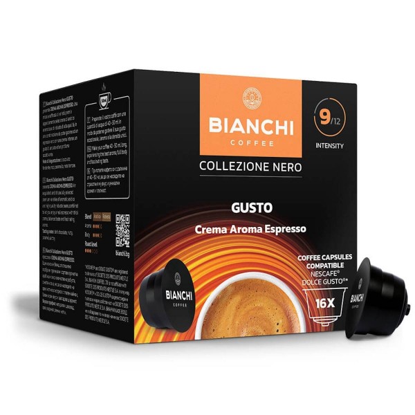 Bianchi Collezione Nero Gusto Crema Aroma 16 бр. капсули система Dolce Gusto