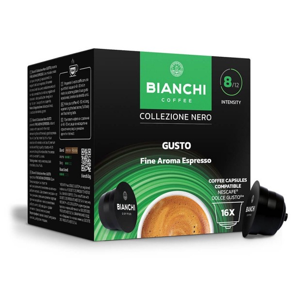 Bianchi Collezione Nero Gusto Fine Aroma 16 бр. капсули система Dolce Gusto