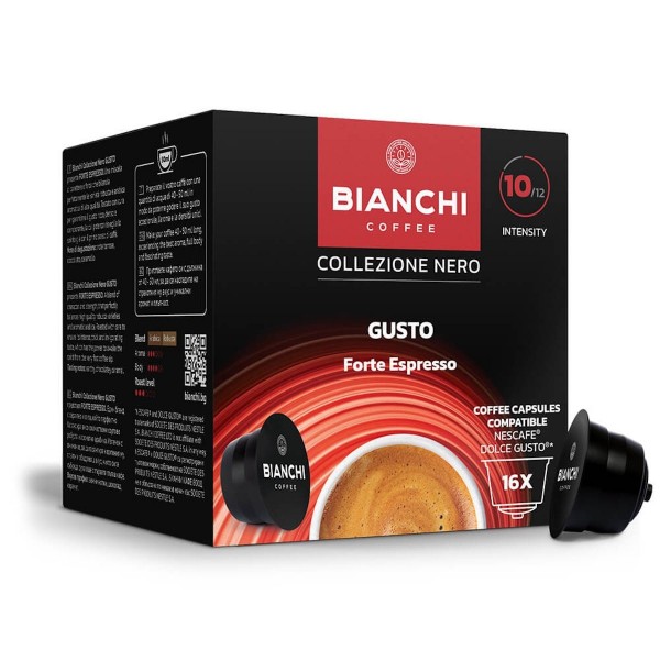 Bianchi Collezione Nero Gusto Forte Espresso 16 бр. капсули система Dolce Gusto