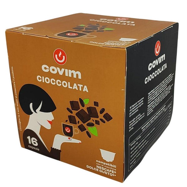 Covim Cioccolata 16 бр. кафе капсули, съвместими с Dolce Gusto