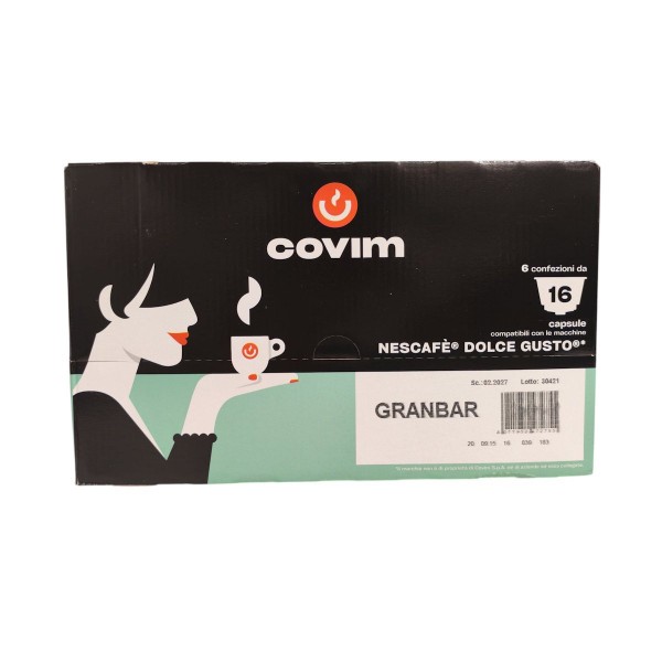 Covim Granbar 96 бр (6x16) кафе капсули, съвместими с Dolce Gusto®
