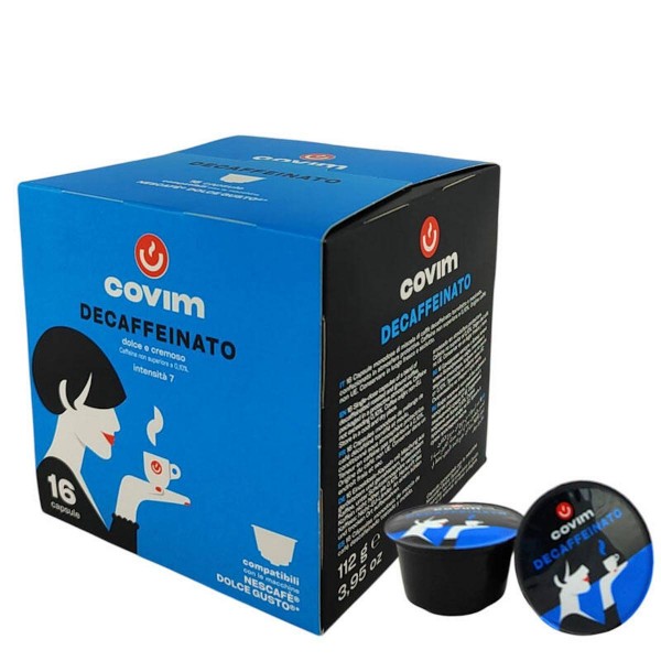Пакет 4 x Covim Minuetto Decaffeinato – безкофеиново кафе на капсули (16 бр.), съвместими с Dolce Gusto