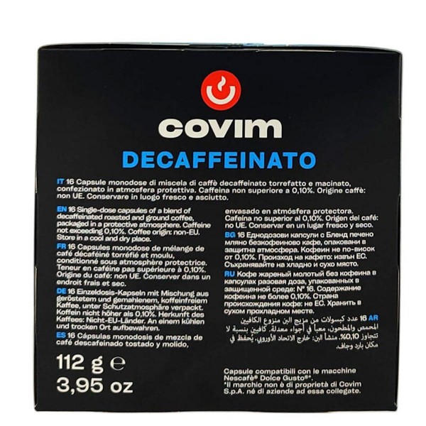 Пакет 4 x Covim Minuetto Decaffeinato – безкофеиново кафе на капсули (16 бр.), съвместими с Dolce Gusto