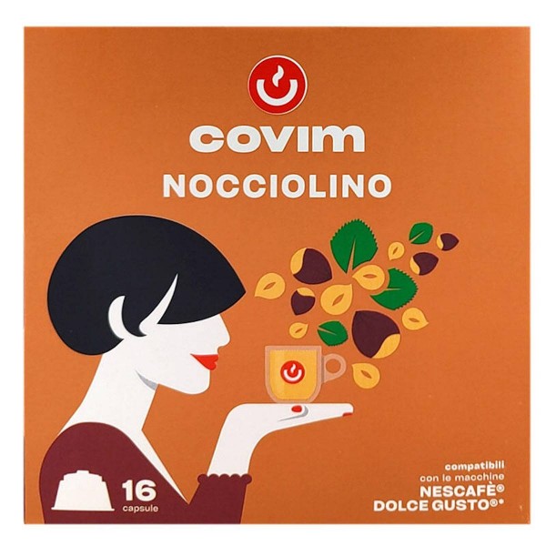 Covim Nocciolino 16 бр Кафе на капсули съвместими с Dolce Gusto