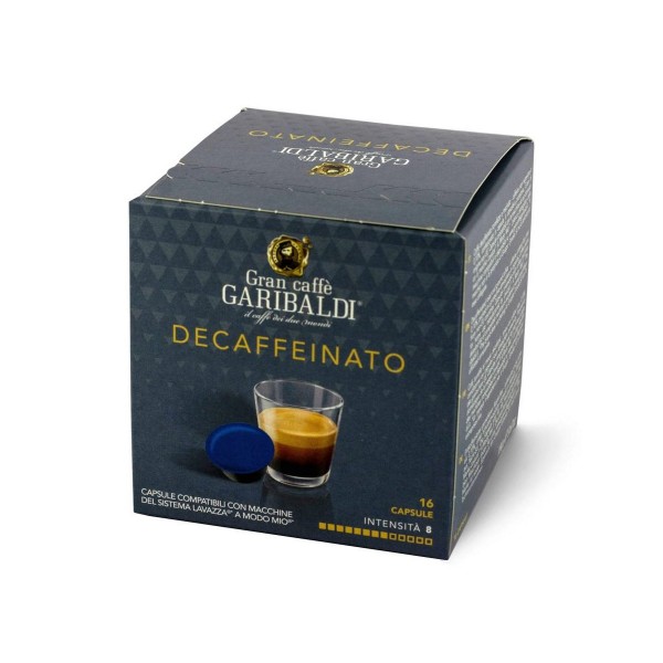 Garibaldi Decaffeinato – Безкофеиново кафе на капсули A Modo Mio 16 бр.
