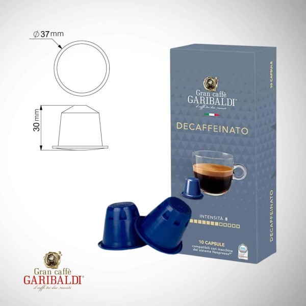 Garibaldi Decaffeinato 10 бр – Безкофеиново кафе на капсули Nespresso