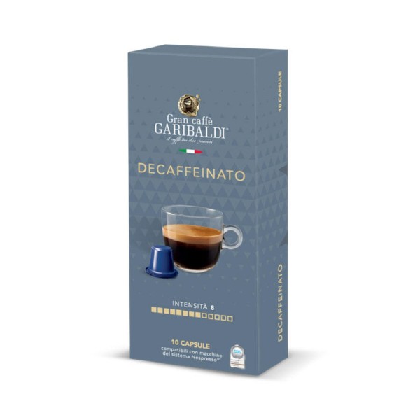 Garibaldi Decaffeinato 10 бр – Безкофеиново кафе на капсули Nespresso