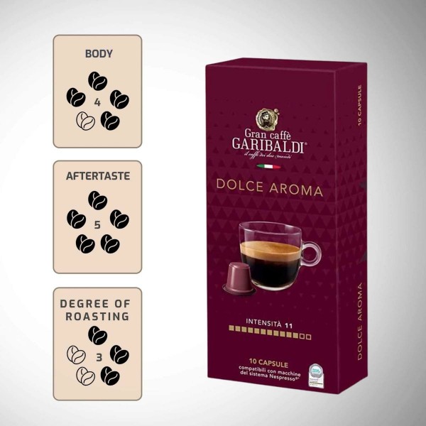 Garibaldi Dolce Aroma 10 бр – Кафе на капсули Nespresso