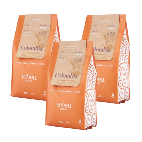 NOVELL Colombia Atelier ПРОМО ПАКЕТ: 3 бр (1.5 кг) кафе на зърна 500 г.