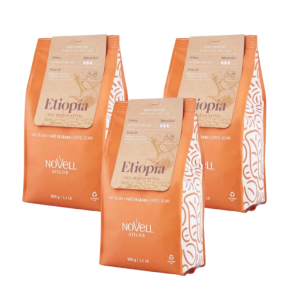 NOVELL Etiopia Atelier ПРОМО ПАКЕТ: 3 бр. (1.5 кг) кафе на зърна 500 г