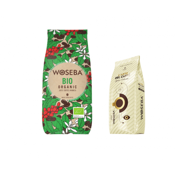 Woseba Bio Organic кафе на зърна 1 кг + подарък Gusto Delicato