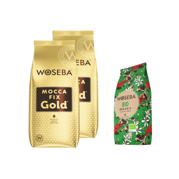 Woseba Mocca Fix Gold кафе на зърна 2 кг + подарък Bio Organic кафе на зърна