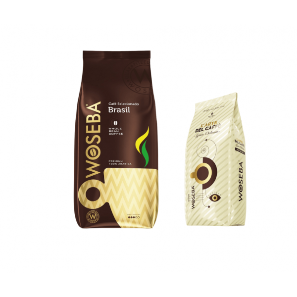 Woseba Cafe Brasil кафе на зърна 1 кг + подарък Gusto Delicato мляно кафе