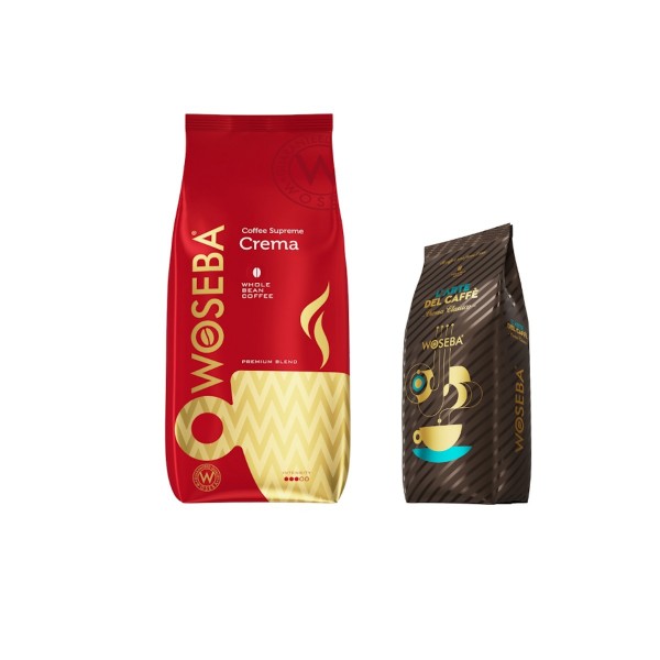 Woseba Crema кафе на зърна 1 кг + подарък Crema Classico мляно кафе