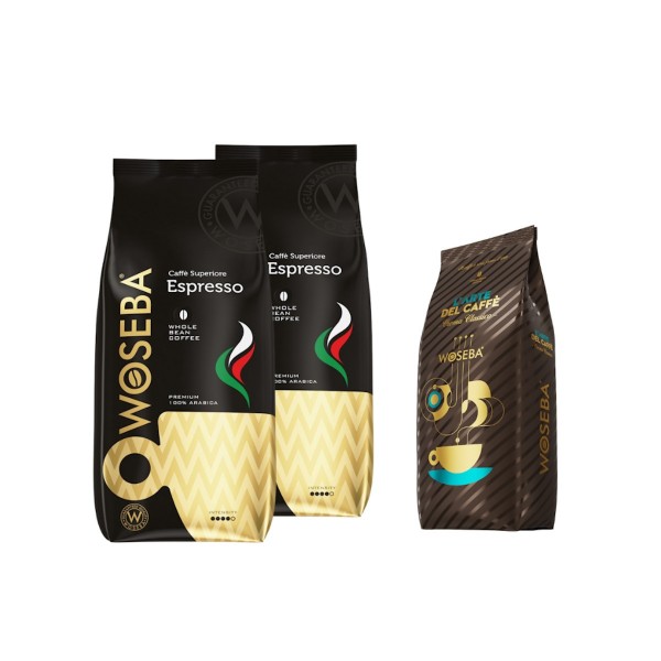 Woseba Espresso кафе на зърна 2 кг + подарък Crema Classico кафе на зърна