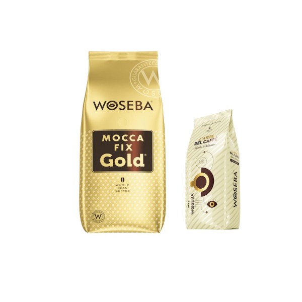 Woseba Mocca Fix Gold кафе на зърна 1 кг + подарък Gusto Delicato мляно кафе