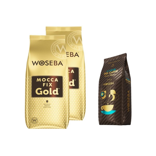 Woseba Mocca Fix Gold кафе на зърна 2 кг + подарък Crema Classico кафе на зърна
