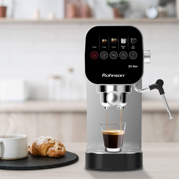 Rohnson R-98100 Кафемашина с модерен слим дизайн изцяло метален корпус