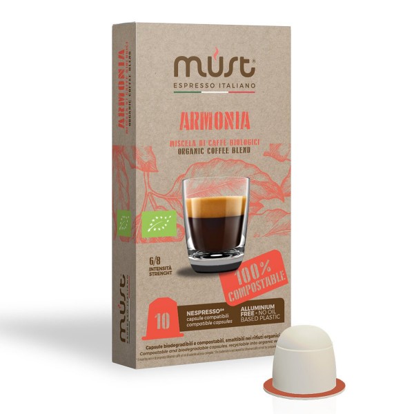 Must Armonia Organic 10 броя Кафе капсули съвместими с Nespresso система