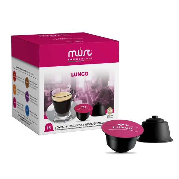 Must Lungo 16 бр. Кафе капсули, съвместими с Dolce Gusto