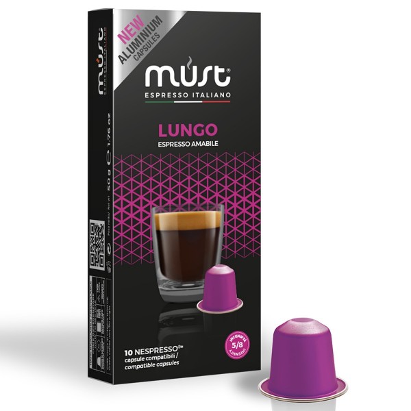 Must Lungo 10 бр Кафе капсули съвместими с Nespresso система