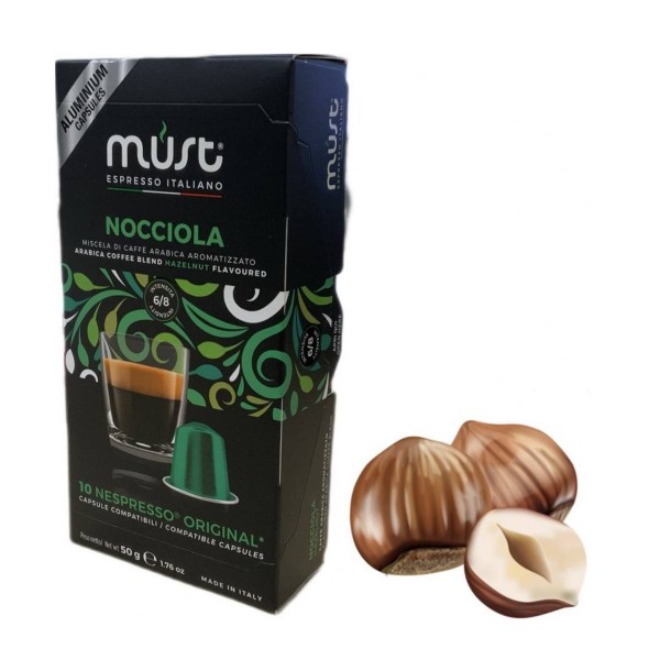 Must Nocciolo 10 броя Кафе капсули съвместими с Nespresso система