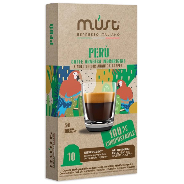 Must Peru 10 броя Кафе капсули съвместими с Nespresso система