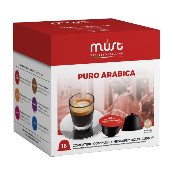 Промо пакет Must Puro Arabica, 6 х 16 бр. кафе капсули, съвместими с Dolce Gusto