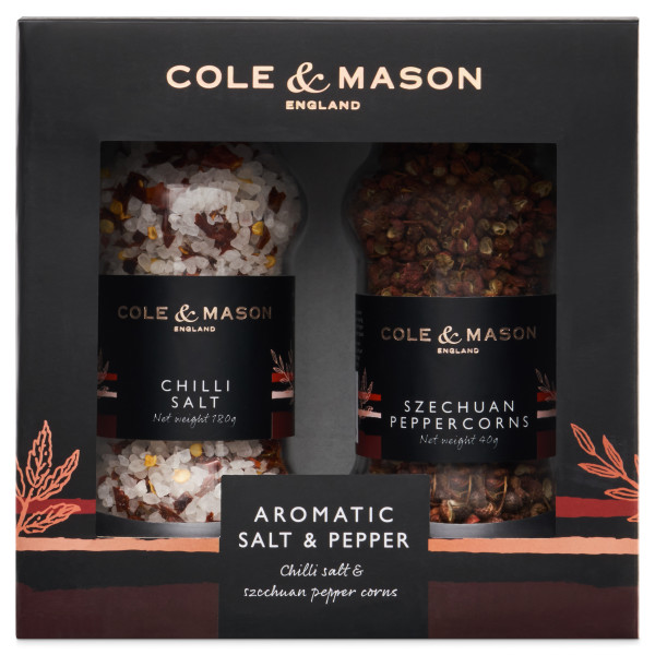COLE & MASON Подаръчен комплект Чили сол и Сечуански микс