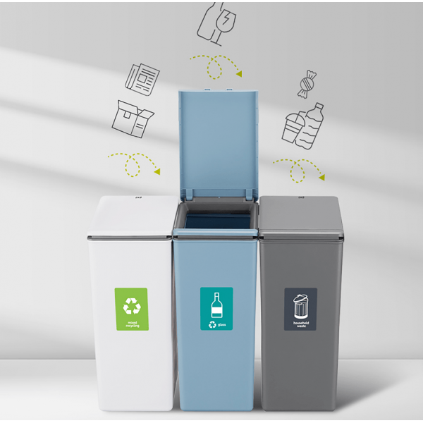 EKO Кош с TOUCH механизъм “MORANDI TOUCH“ - 40л - бял