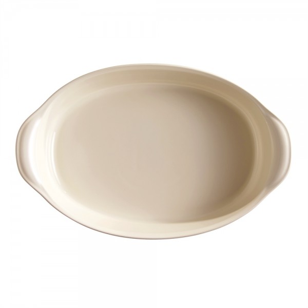 EMILE HENRY Керамична овална форма за печене "LARGE OVAL OVEN DISH" - 41,5 х 26,5 см - цвят екрю