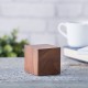GINGKO Часовник с термометър “CUBE“ - орехово дърво със зелени цифри