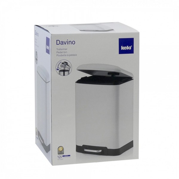 KELA Кош за отпадъци с педал “Davino“ - бял - 30 л.