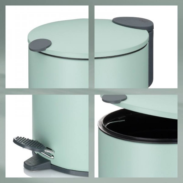 KELA Кош за отпадъци с педал “Mats“ - бледо зелен - 3 л.