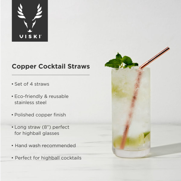 VISKI Коктейлни сламки 20 см “SUMMIT COOPER“- 4 бр.