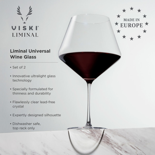 VISKI Кристални чаши тип “Бургунди“ за вино “LIMINAL“ 2бр.- 950 мл.