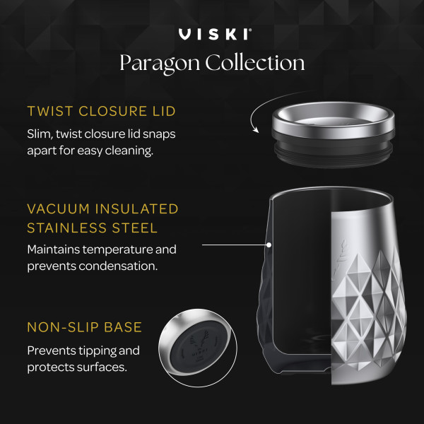 VISKI Термочаша с керамично покритие “PARAGON“ - 355 мл - цвят платина