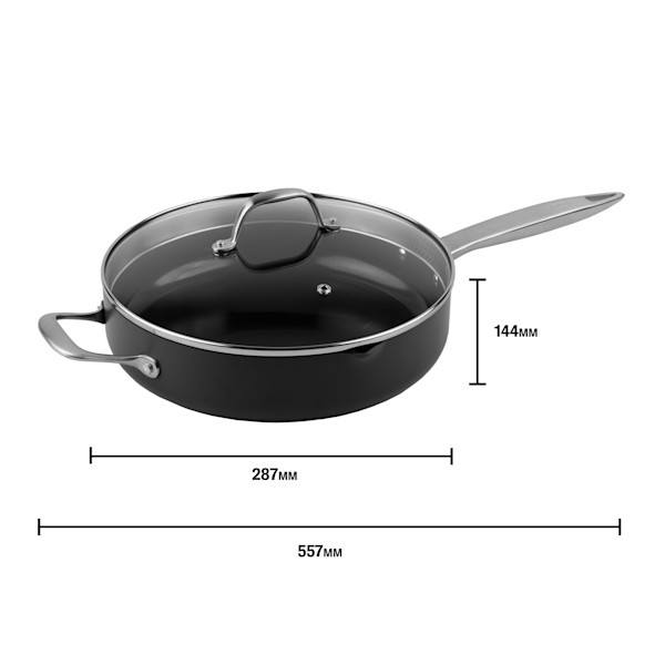 ZYLISS COOK ULTIMATE PRO CERAMIC - Индукционен тиган с керамично покритие - Ø 28 см. - със стъклен капак