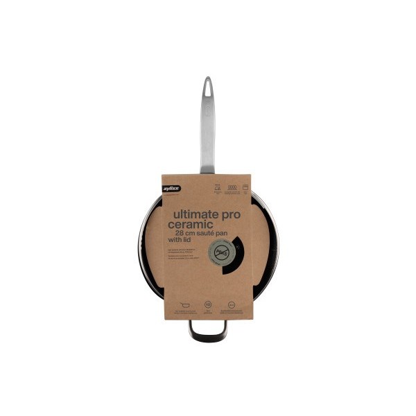 ZYLISS COOK ULTIMATE PRO CERAMIC - Индукционен тиган с керамично покритие - Ø 28 см. - със стъклен капак