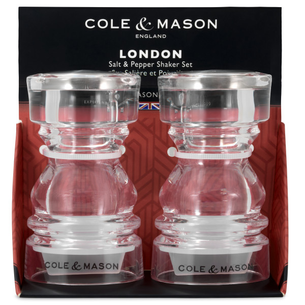 COLE & MASON Акрилен комплект за сол и пипер LONDON - 8,6 см.