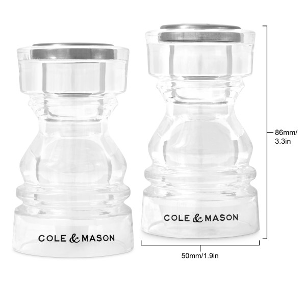 COLE & MASON Акрилен комплект за сол и пипер LONDON - 8,6 см.